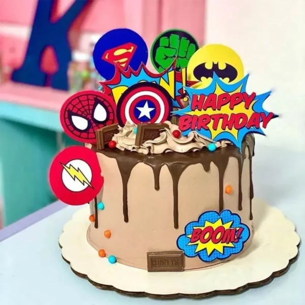 Super Heroes Choco Drip Cake