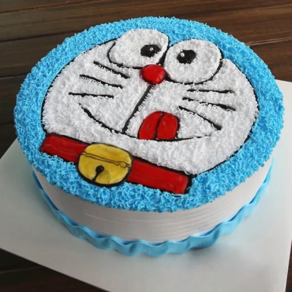 Doremon Face Shaped Cake